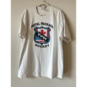 Total Package Hockey T Shirt with American Flag, Austin TX, Red White & Blue XL